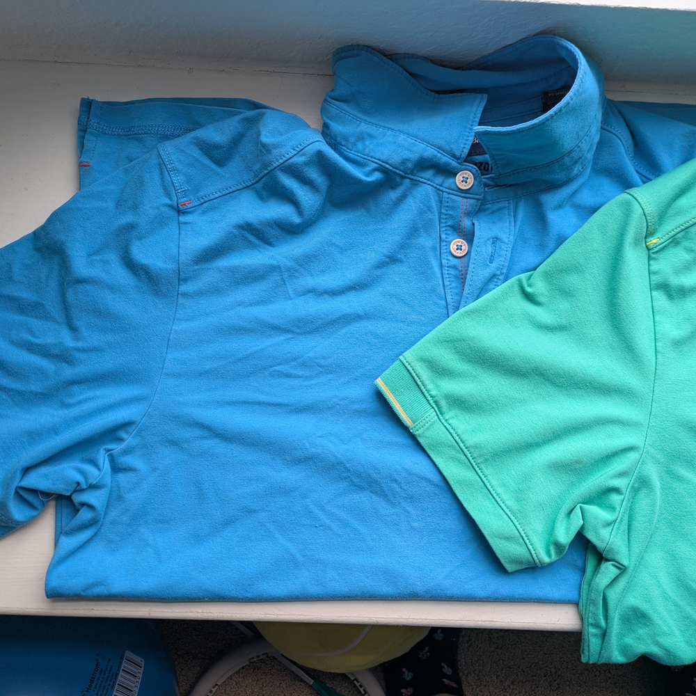 Men's Polo Shirts in Blue and Green